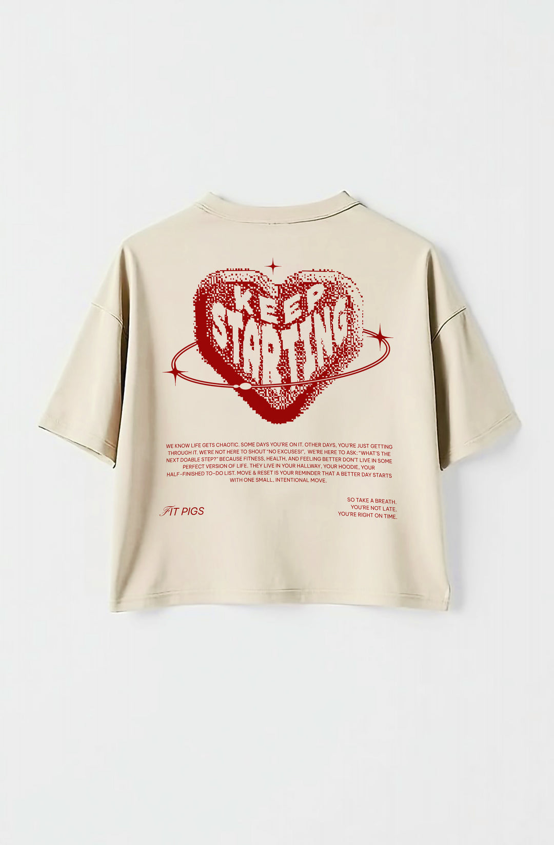 Keep Starting Digital Heart Crop Tee