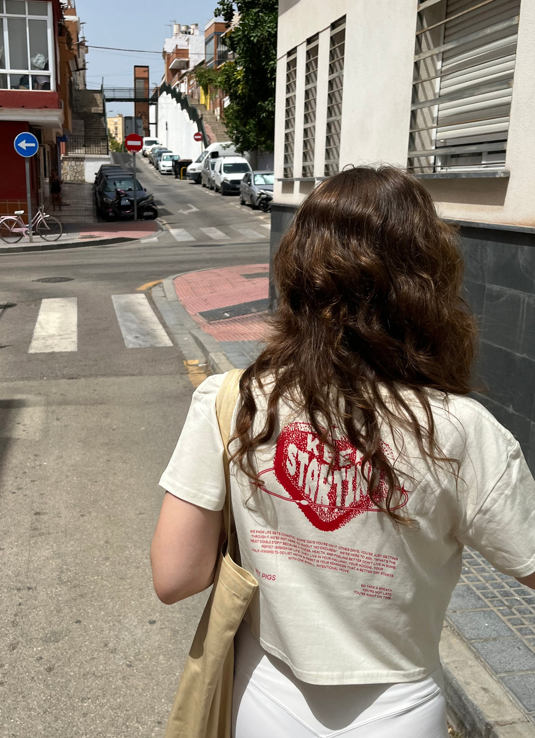 Keep Starting Digital Heart Crop Tee