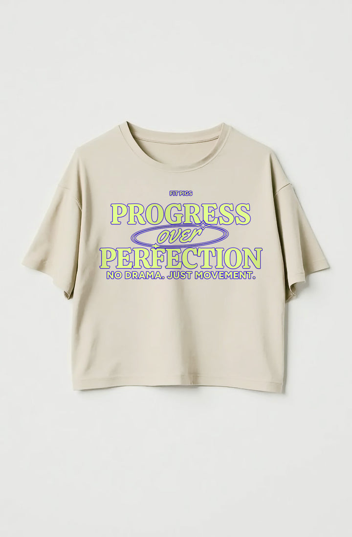 Progress Over Perfection Crop Tee