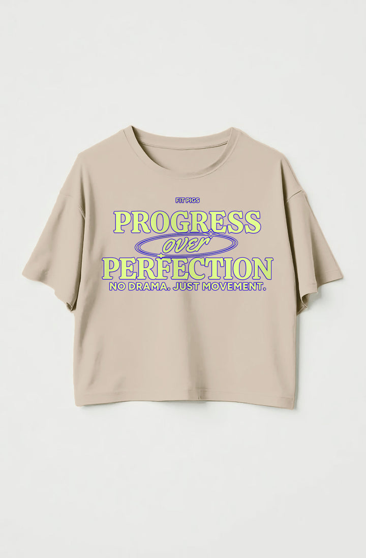 Progress Over Perfection Crop Tee