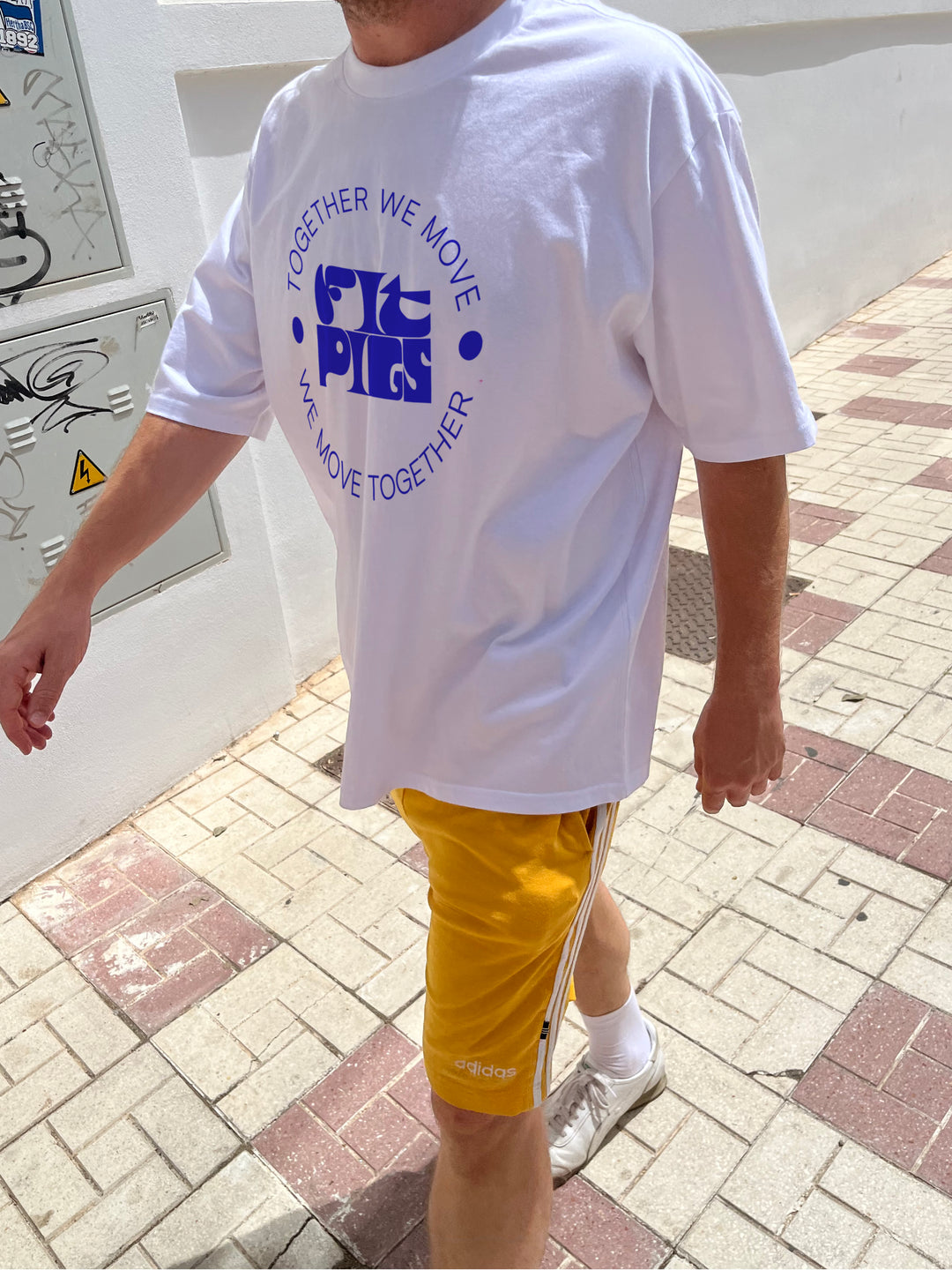 Funky Blue Circle Logo Tee