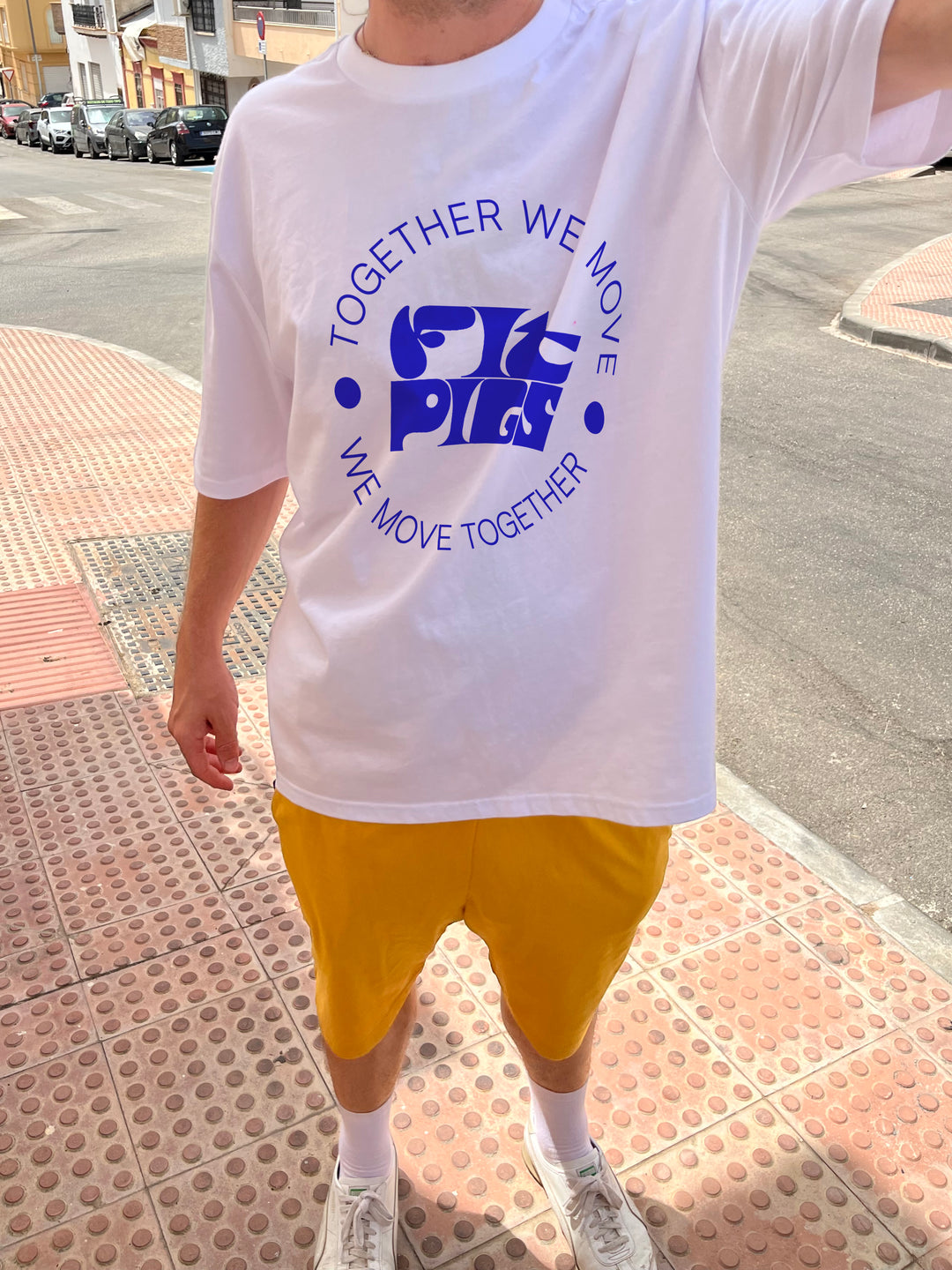 Funky Blue Circle Logo Tee