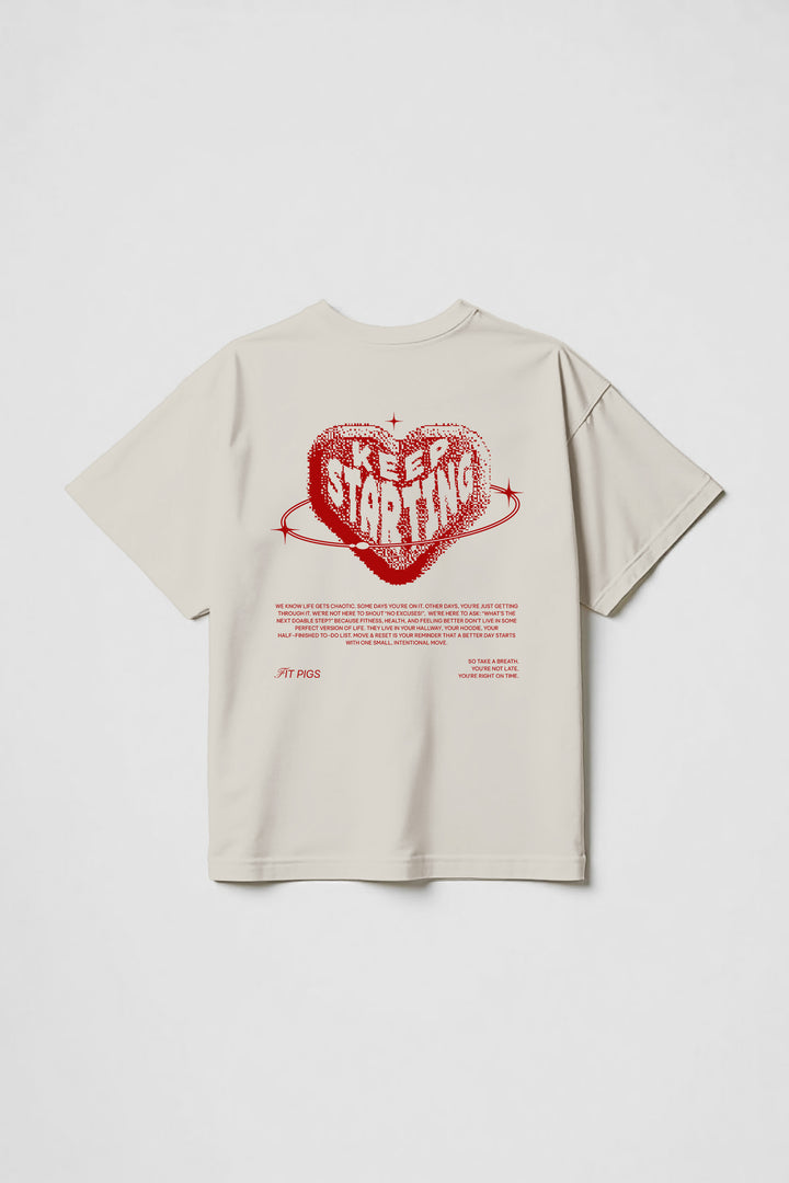 Keep Starting Digital Heart Back Print Tee
