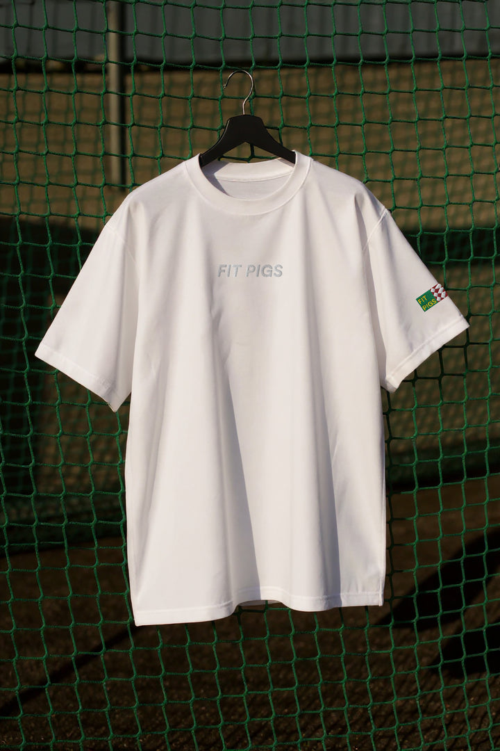 White Minimal Embroidered Logo Tee