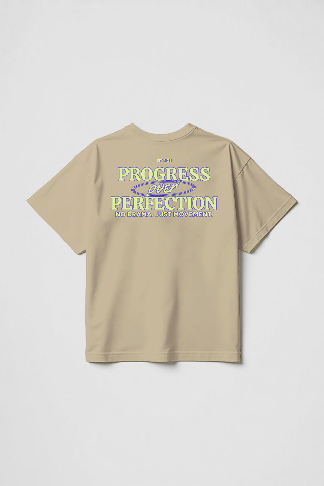 Fluro Surfy Logo Progress Over Perfection Tee