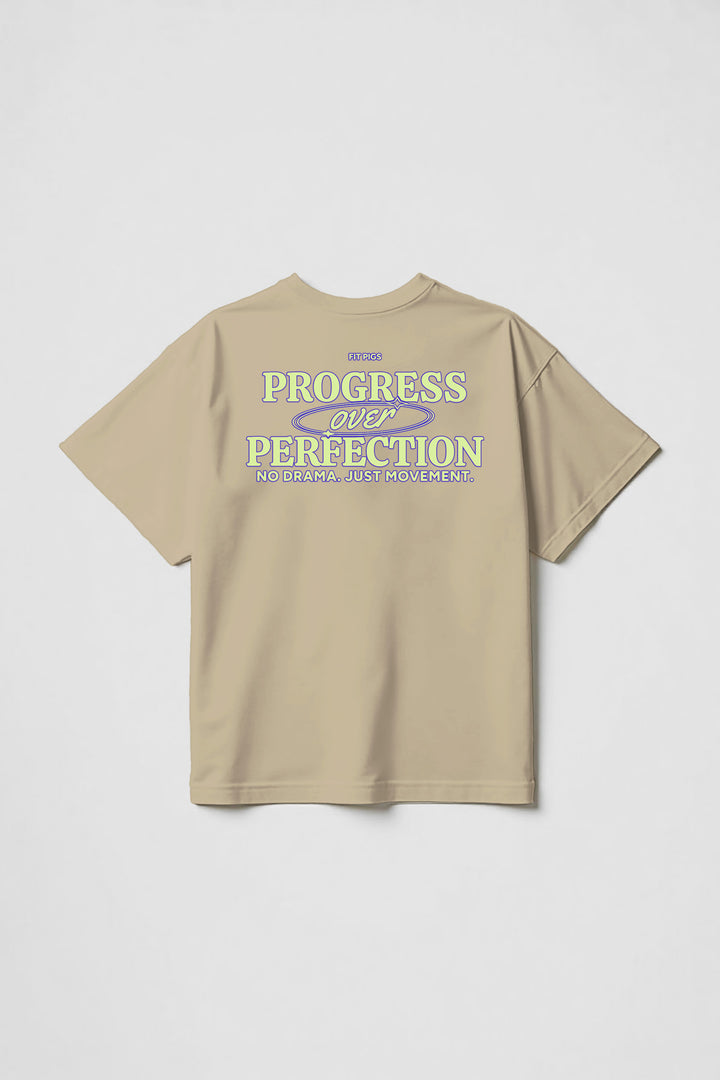 Fluro Surfy Logo Progress Over Perfection Tee