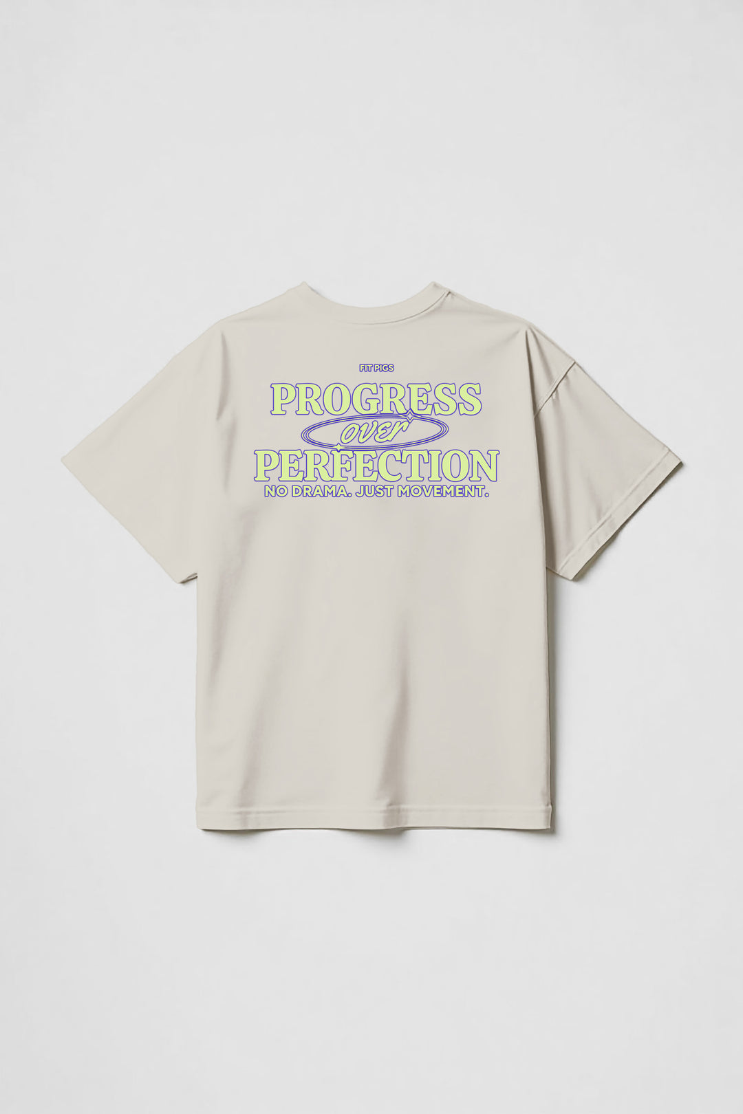 Fluro Surfy Logo Progress Over Perfection Tee