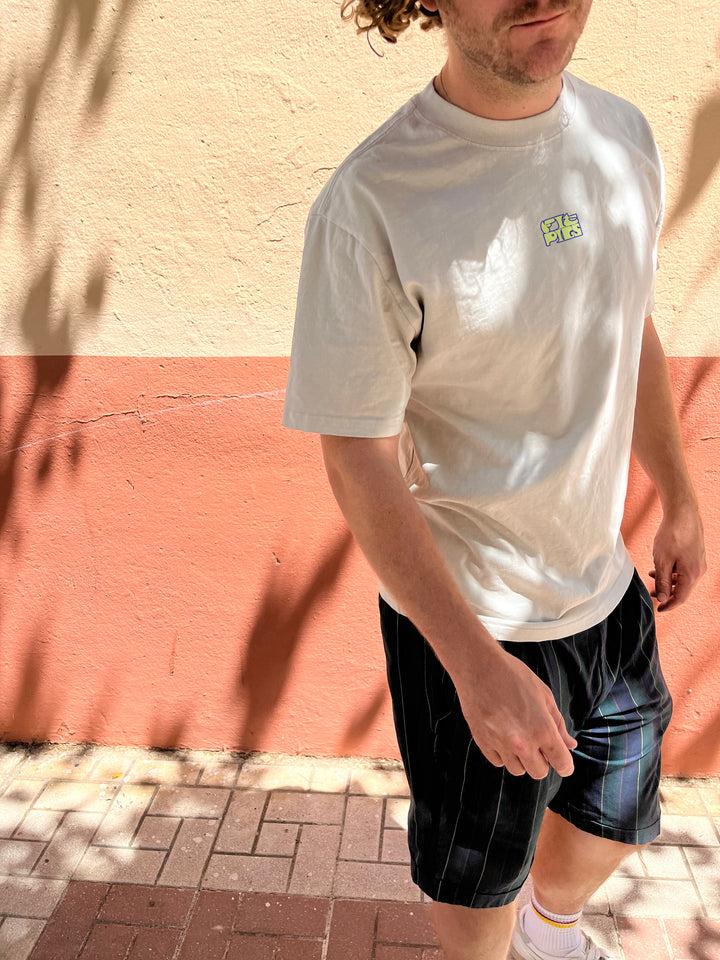Fluro Surfy Logo Progress Over Perfection Tee