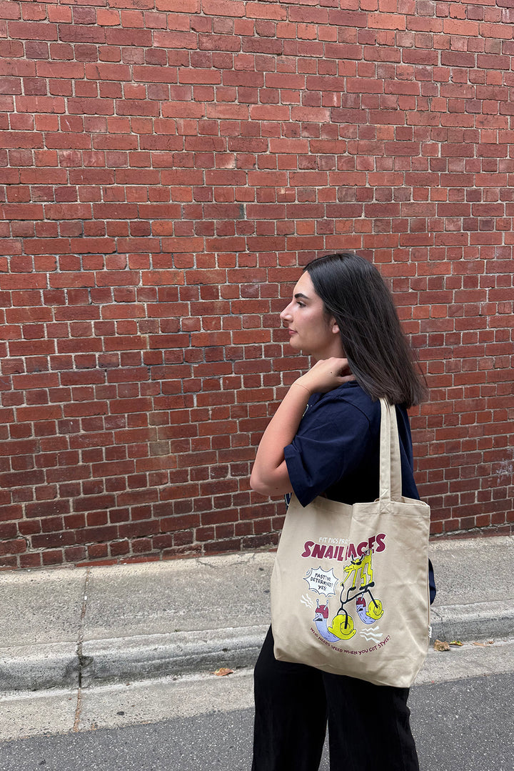 Snail Races Natural Beige Tote