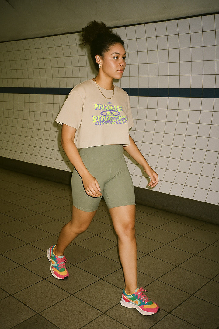 Progress Over Perfection Cropped Tee